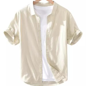 Basic and simple cotton and linen shirt WM02