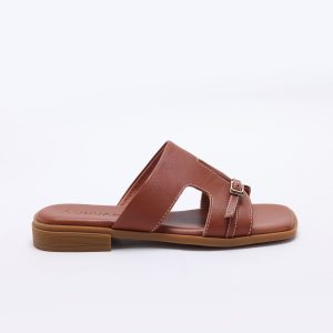MODA 方扣鏤空皮革涼鞋